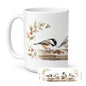 Caroline's Treasures Chickadees Botanical Perch Morning Coffee Ceramic Coffee Mug 15 oz Decorative Large C Handle Mug Cup for Tea, Cocoa Hot Chocolate