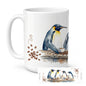 Caroline's Treasures Penguins Morning Coffee Ceramic Coffee Mug 15 oz Decorative Large C Handle Mug Cup for Tea, Cocoa Hot Chocolate