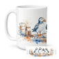 Caroline's Treasures Puffins Morning Coffee Ceramic Coffee Mug 15 oz Decorative Large C Handle Mug Cup for Tea, Cocoa Hot Chocolate