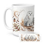 Caroline's Treasures Snowy Owls Morning Coffee Ceramic Coffee Mug 15 oz Decorative Large C Handle Mug Cup for Tea, Cocoa Hot Chocolate