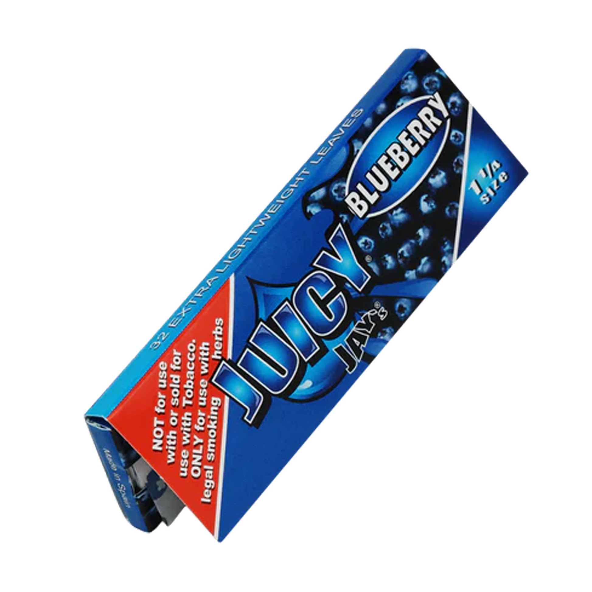 Juicy Jay’s Blueberry 1¼ Rolling Papers 24pk – Flavored rolling paper box with blueberry design