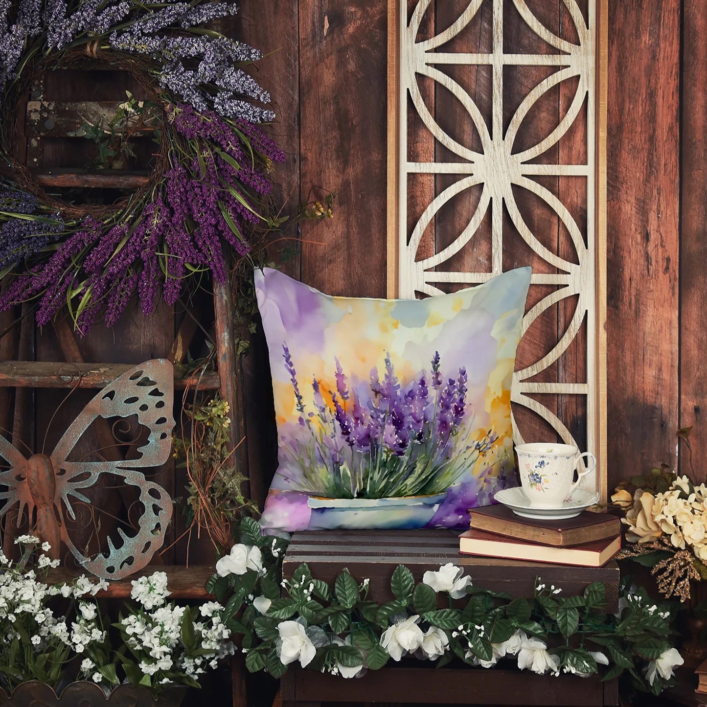 Caroline’s Treasures Lavender 14” x 14” Throw Pillow
