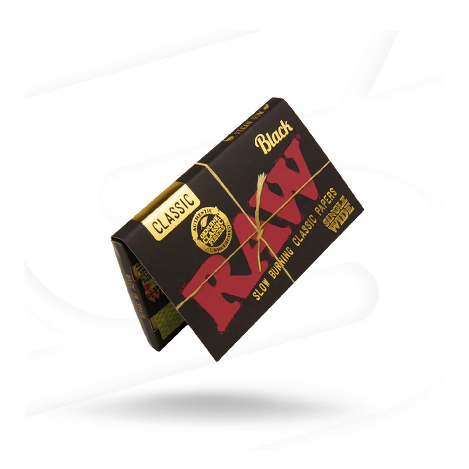 RAW Black Single Wide Rolling Papers 25pk – Eco-friendly ultra-thin rolling paper box