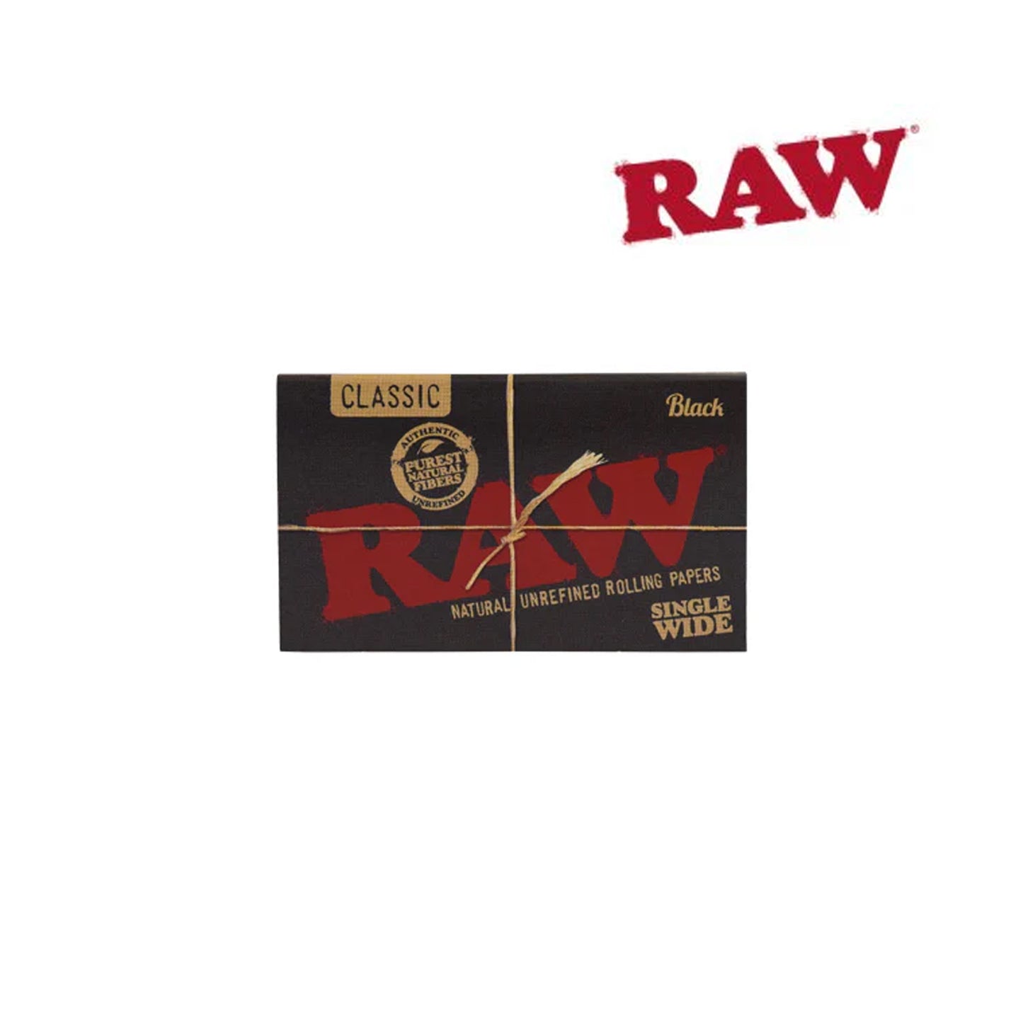 RAW Black Single Wide Rolling Papers 25pk – Eco-friendly ultra-thin rolling paper box