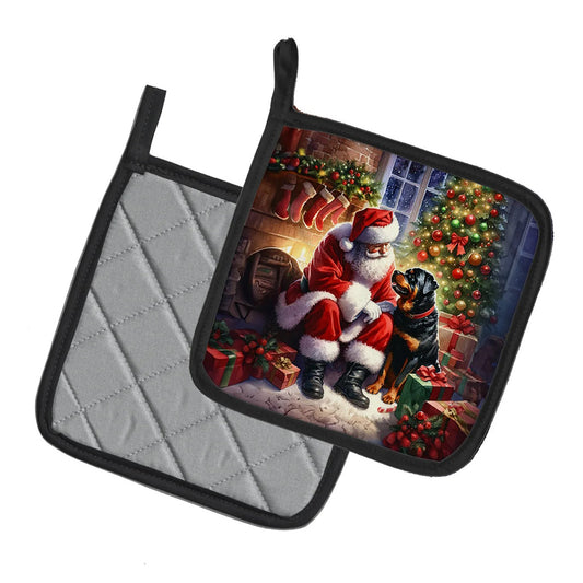 Caroline's Treasures Decorative Rottweiler and Santa Pot Holders