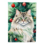 Caroline's Treasures Decorative Siberian Cat by the Christmas Tree Garden Flag