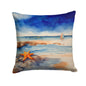 Caroline’s Treasures Starfish by the Seaside 14” x 14” Throw Pillow